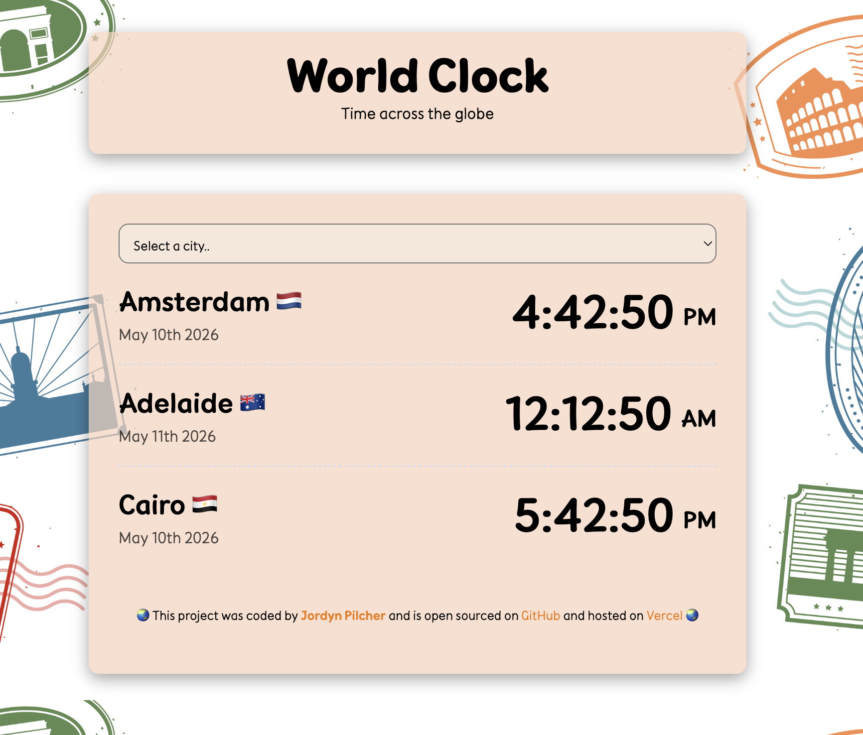 World clock project preview